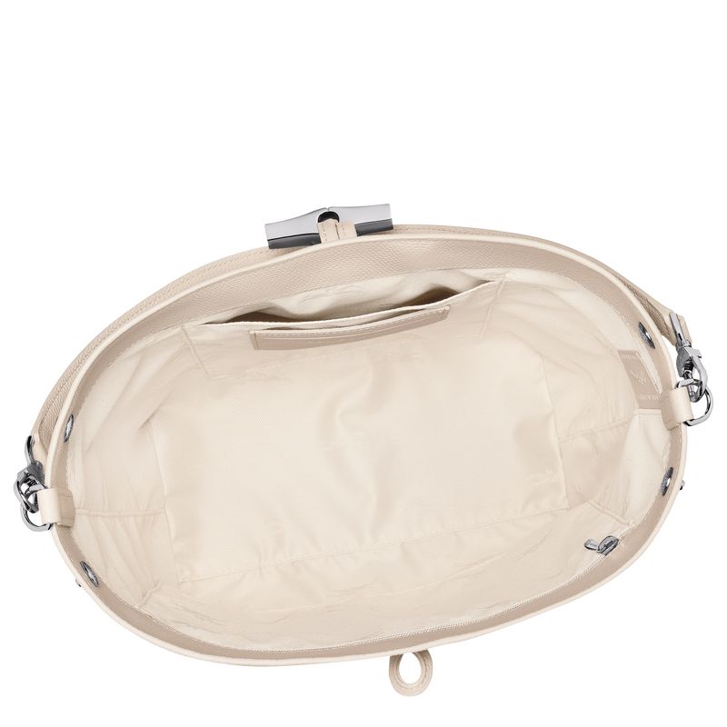 Longchamp Le Roseau M Shoulder Leather Skulderveske Dame Paper | NODF8853