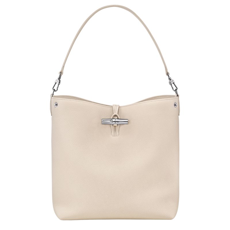 Longchamp Le Roseau M Shoulder Leather Skulderveske Dame Paper | NODF8853