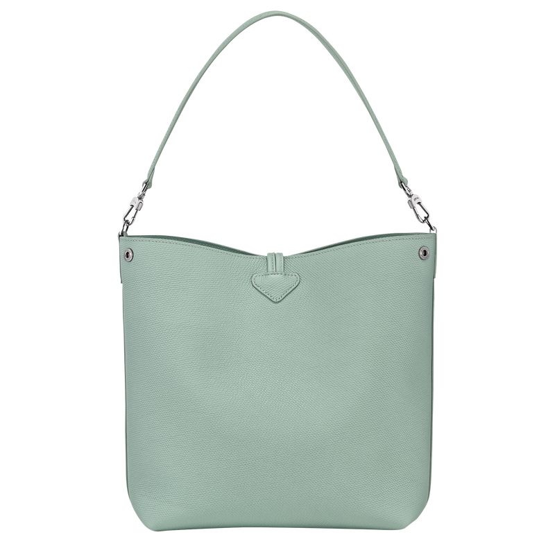 Longchamp Le Roseau M Shoulder Leather Skulderveske Dame Celadon | NOPJ8850