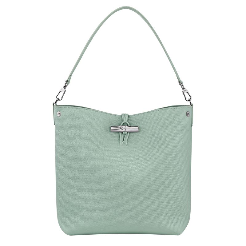 Longchamp Le Roseau M Shoulder Leather Skulderveske Dame Celadon | NOPJ8850