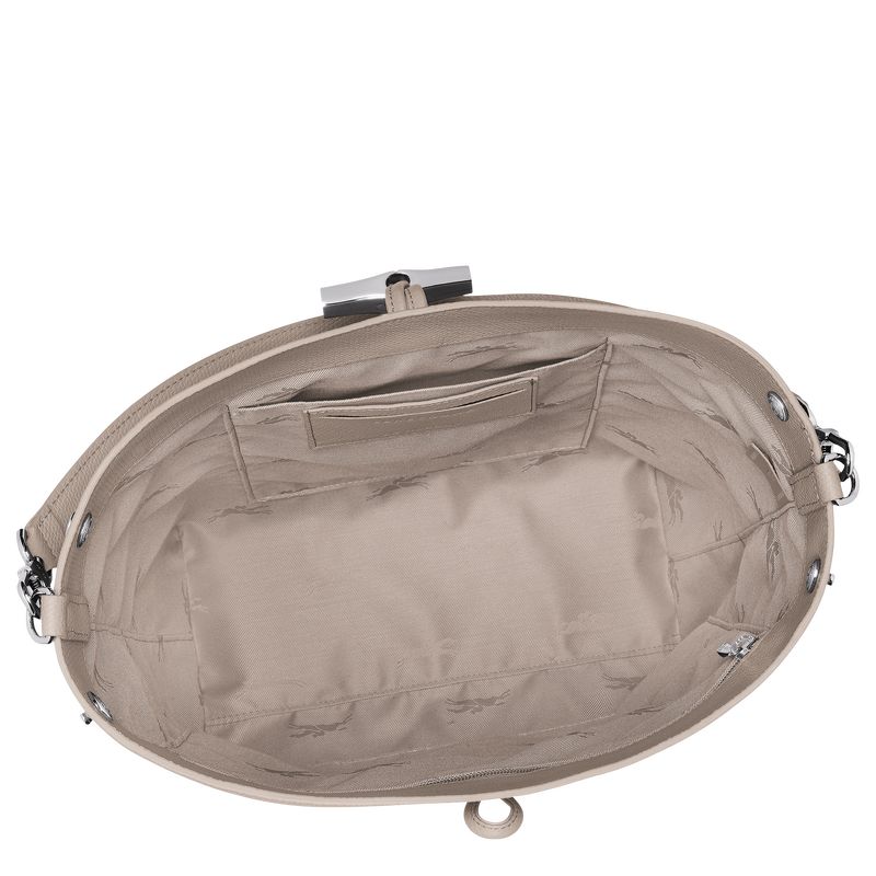 Longchamp Le Roseau M Shoulder Leather Skulderveske Dame Clay | NOOK8849