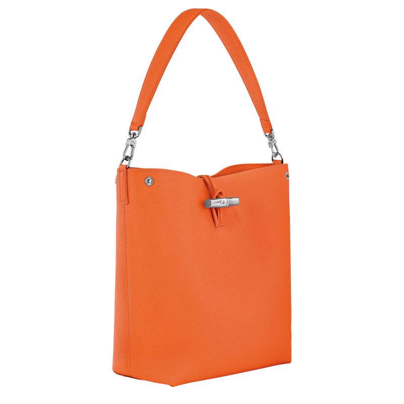 Longchamp Le Roseau M Shoulder Leather Skulderveske Dame Oransje | NOIL8848