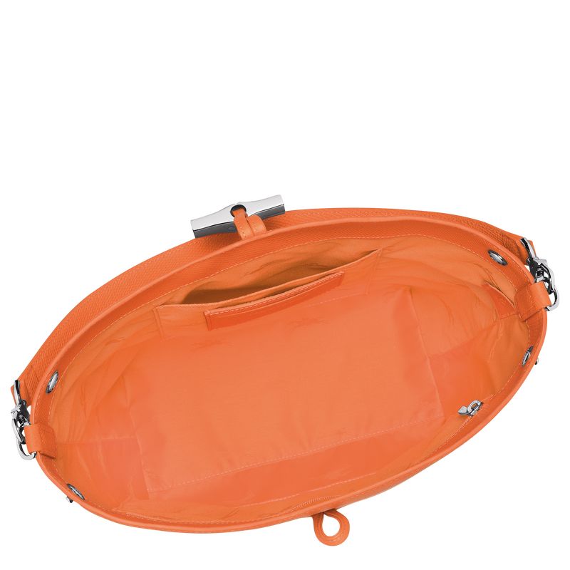 Longchamp Le Roseau M Shoulder Leather Skulderveske Dame Oransje | NOIL8848