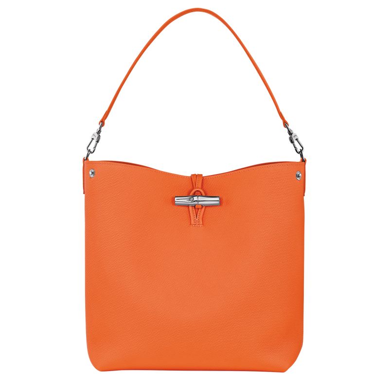 Longchamp Le Roseau M Shoulder Leather Skulderveske Dame Oransje | NOIL8848