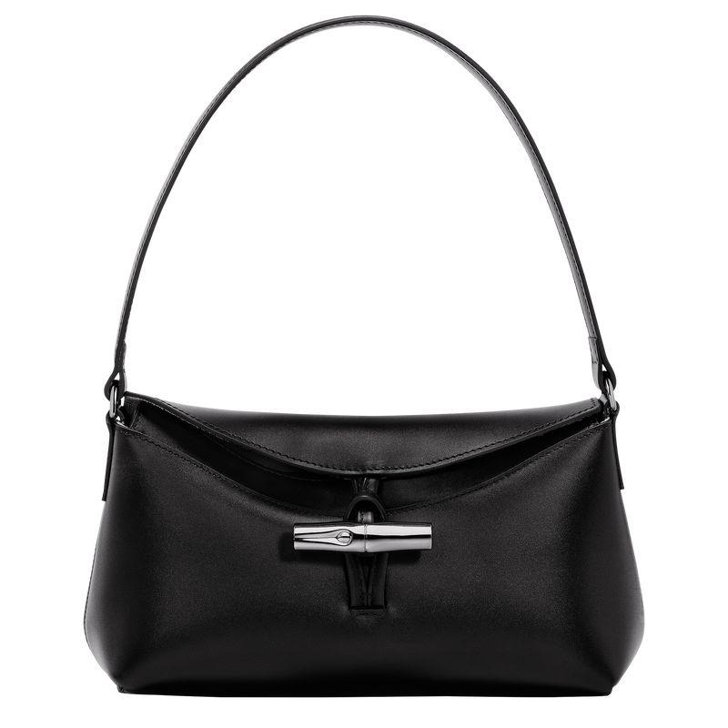 Longchamp Le Roseau S Hobo Leather Skulderveske Dame Svarte | NOLI8874