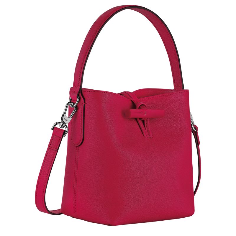 Longchamp Le Roseau XS Bucket Leather Crossbody Veske Dame Magenta | NOEB8994