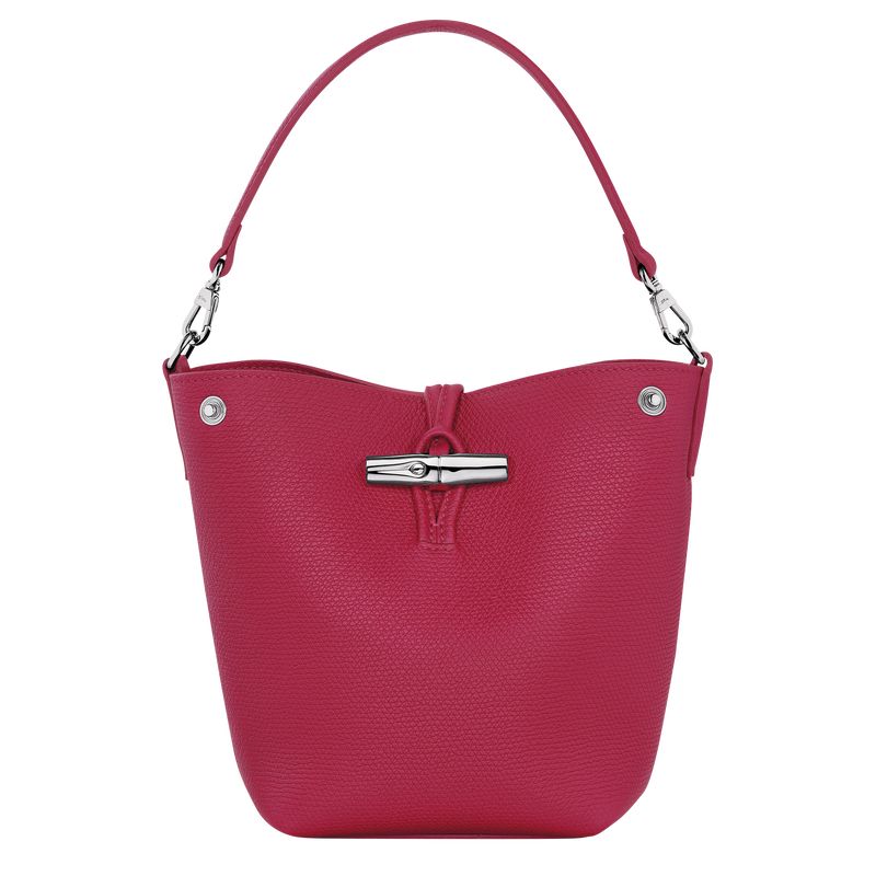 Longchamp Le Roseau XS Bucket Leather Crossbody Veske Dame Beetroot | NOLI8963