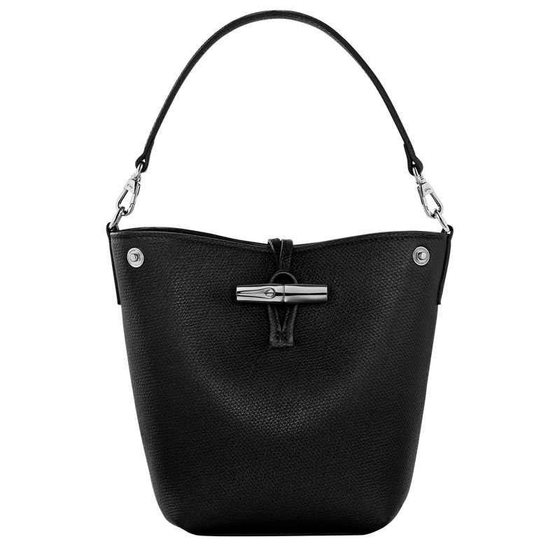 Longchamp Le Roseau XS Bucket Leather Mini Vesker Dame Svarte | NOVR9331