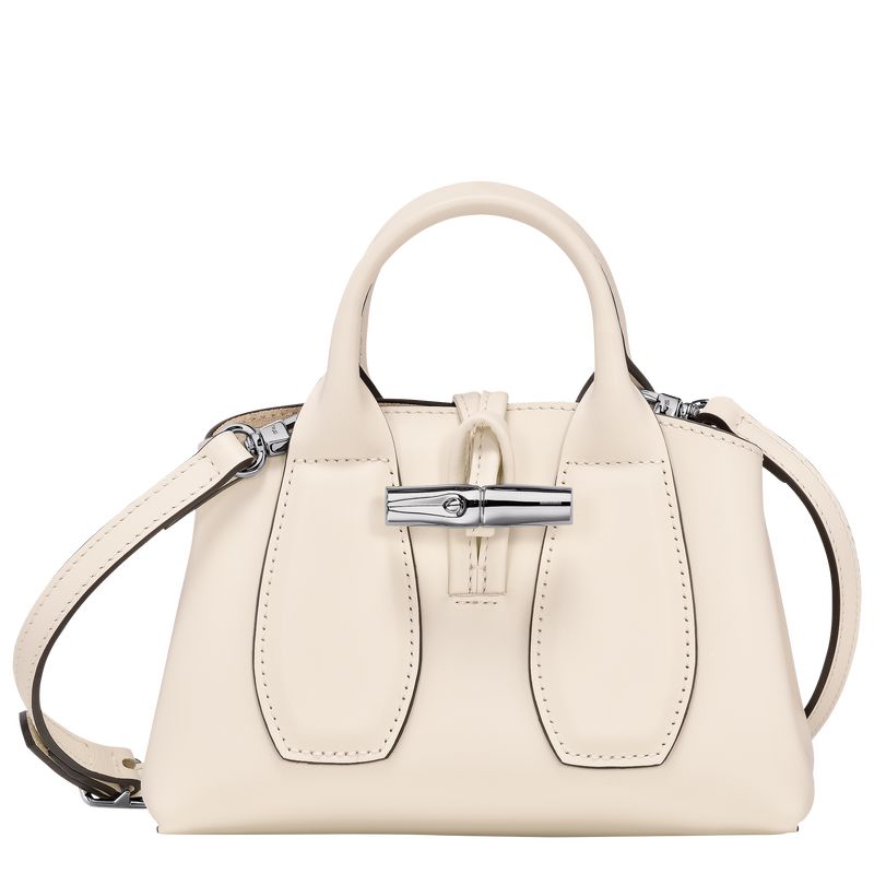 Longchamp Le Roseau XS Handbag Leather Mini Vesker Dame Ecru | NOUZ9367