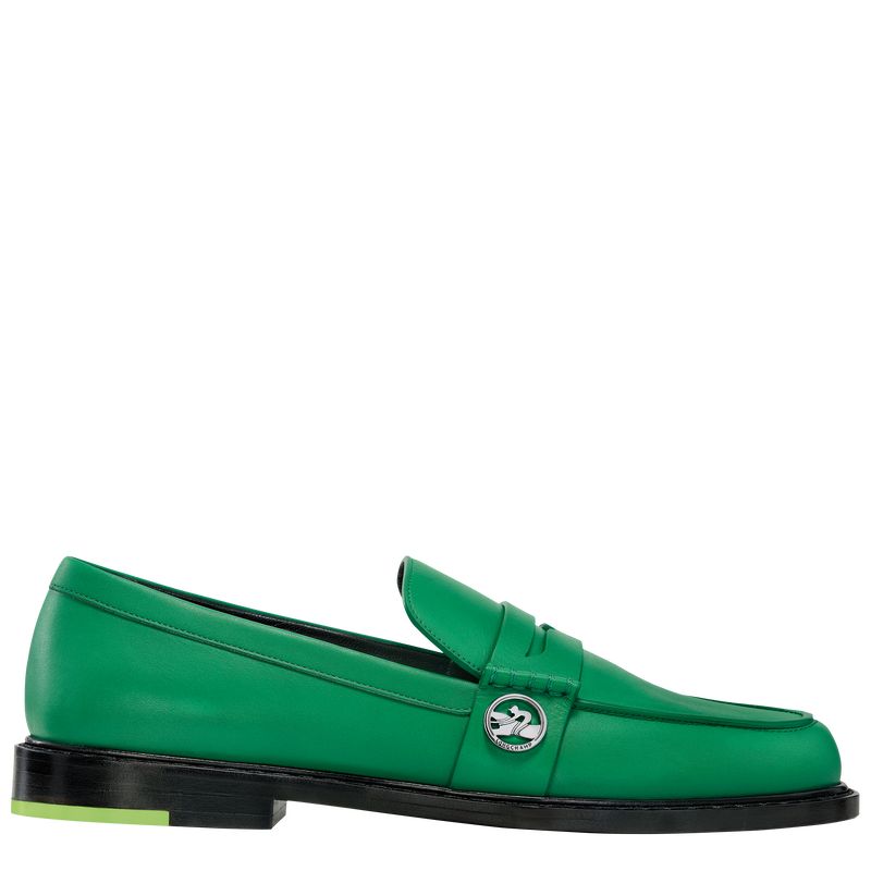 Longchamp Leather Loafers Dame Grønn | NOMQ7670