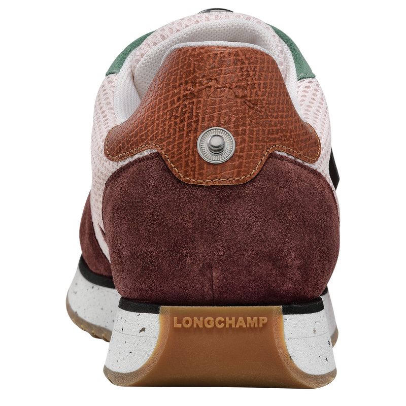 Longchamp Leather Sneakers Dame Burgunder | NOJP7680