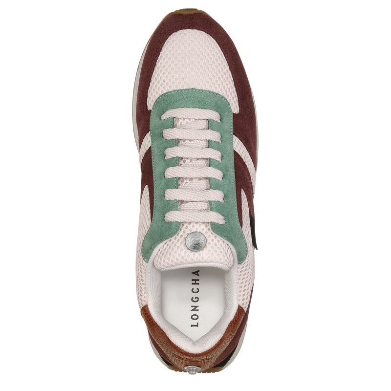 Longchamp Leather Sneakers Dame Burgunder | NOJP7680