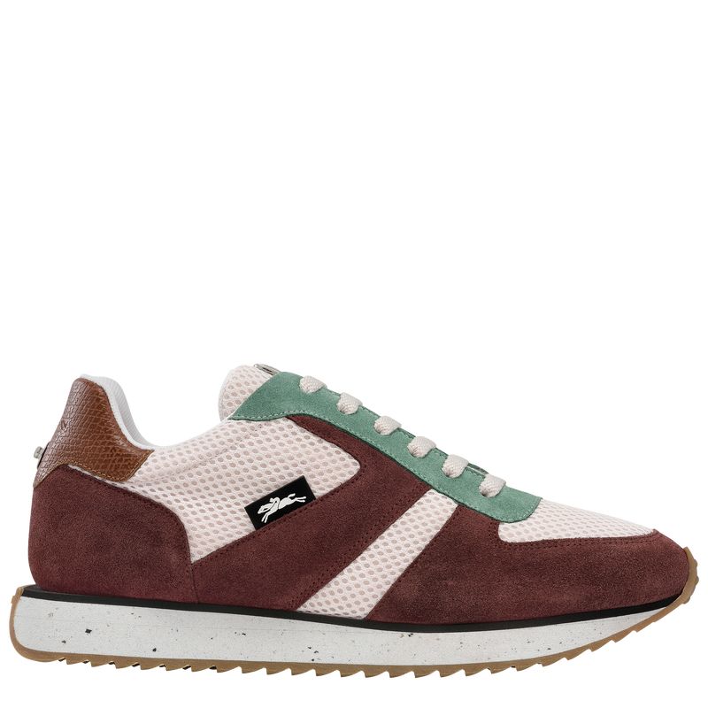 Longchamp Leather Sneakers Dame Burgunder | NOJP7680