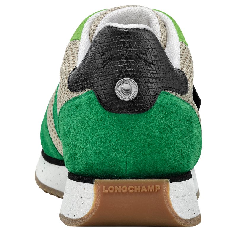 Longchamp Leather Sneakers Dame Grønn | NOHA7681