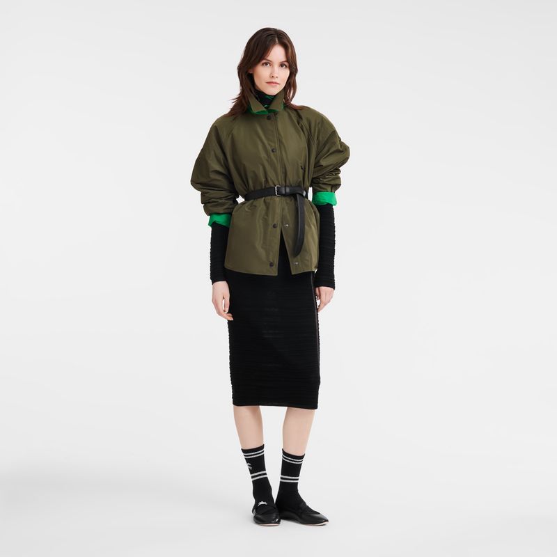 Longchamp Padded blouson Technical taffeta Jakker Dame Khaki Grønn | NOZU7872