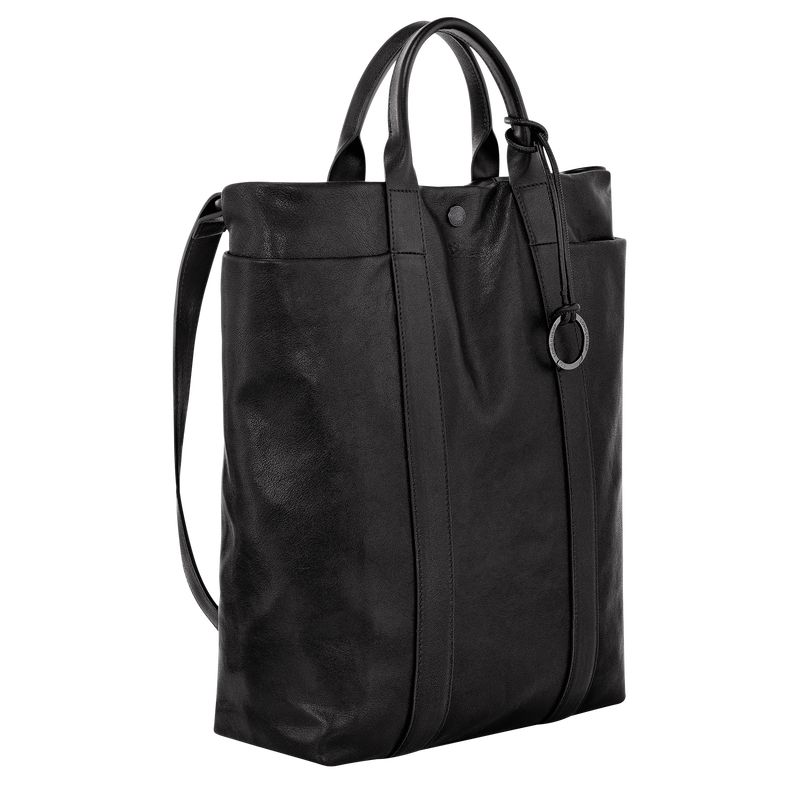 Longchamp Parisis M Tote Leather Håndveske Herre Svarte | NOAH7478