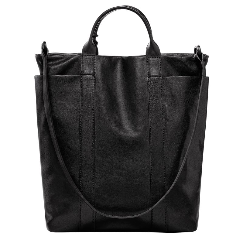 Longchamp Parisis M Tote Leather Håndveske Herre Svarte | NOAH7478