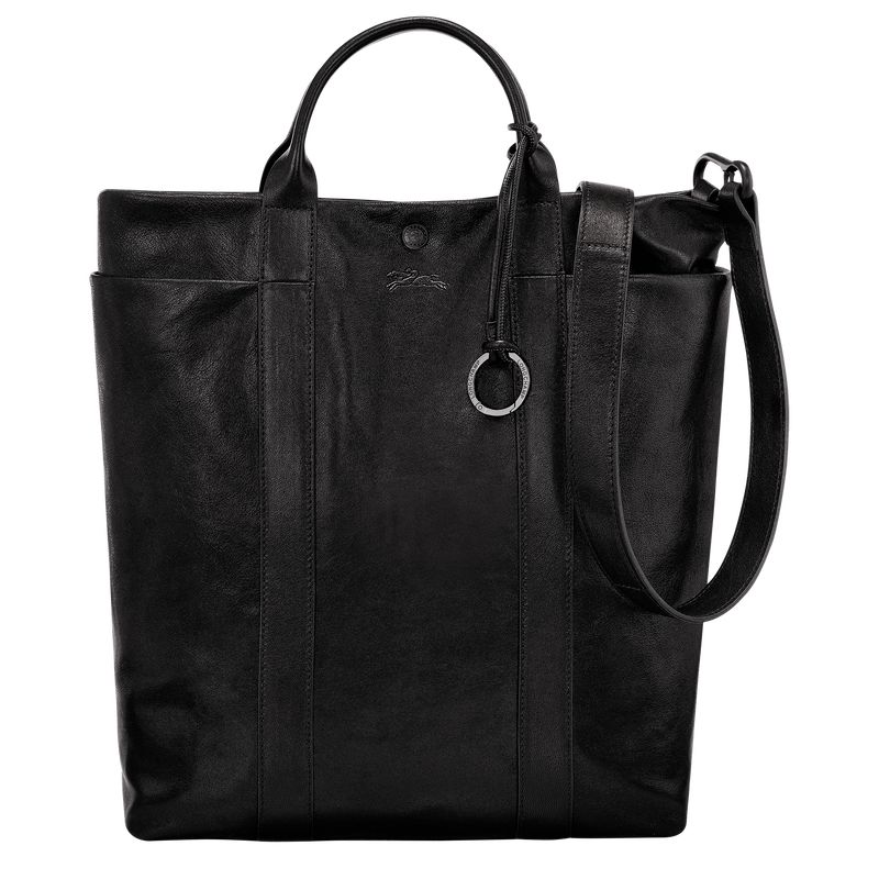 Longchamp Parisis M Tote Leather Håndveske Herre Svarte | NOAH7478