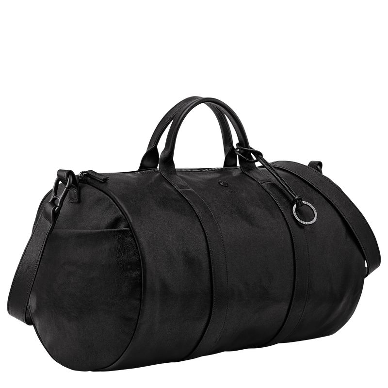 Longchamp Parisis S Duffle bag Leather Reiseveske Herre Svarte | NOJP7245