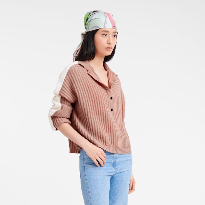 Longchamp Polo collar Knit Genser Dame Nude | NOUZ7807