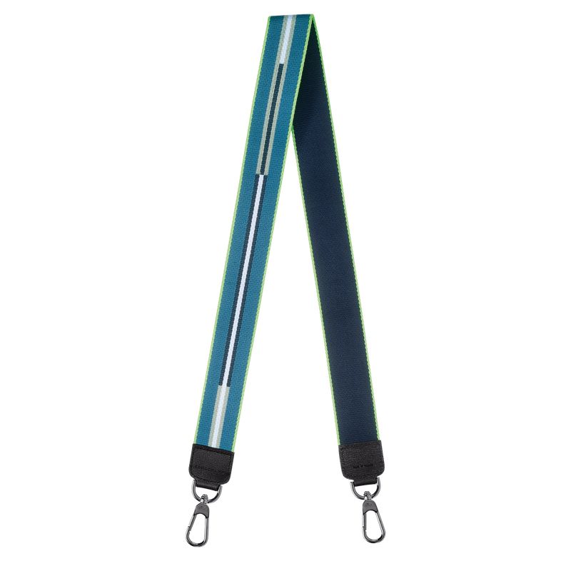 Longchamp Rayures Shoulder strap Canvas Shoulder Straps Herre Marineblå | NOCT7042