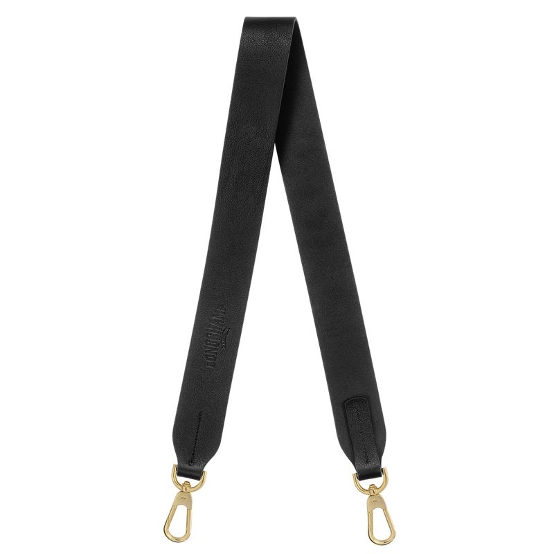 Longchamp Shoulder strap Leather Shoulder Straps Herre Svarte | NONW7048