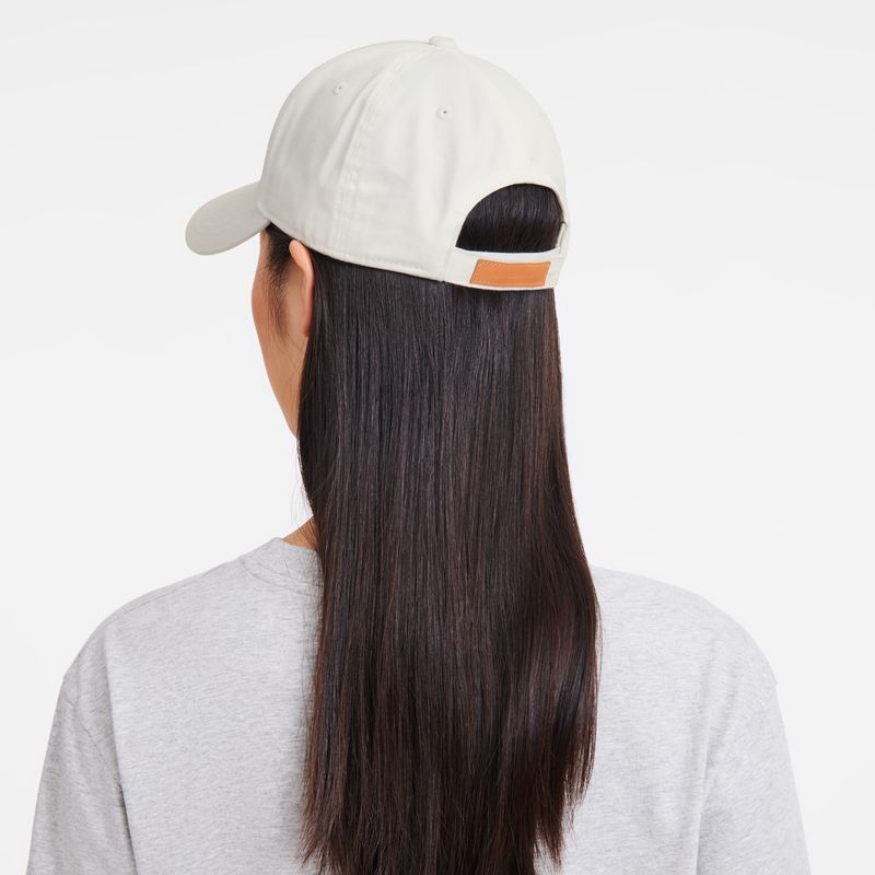 Longchamp Solid Cap Organic cotton Hatt Dame Hvite | NOBE8193