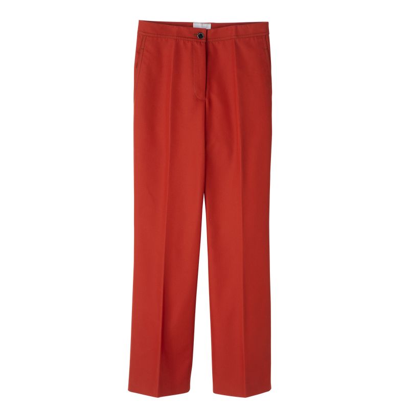 Longchamp Suit Gabardine Bukse Dame Paprika | NOWN7698