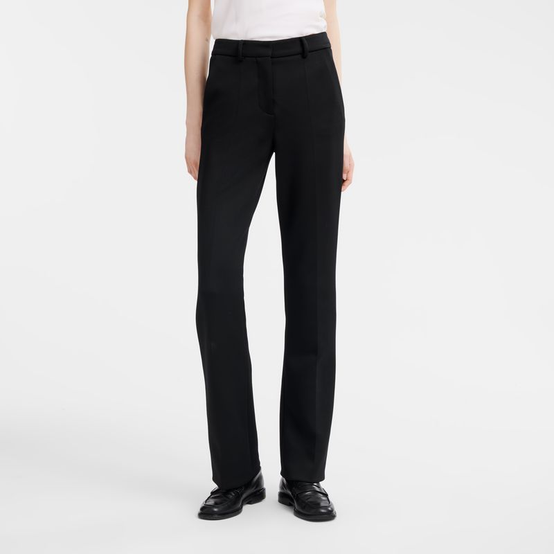 Longchamp Trousers Jersey Bukse Dame Svarte | NOQM7697