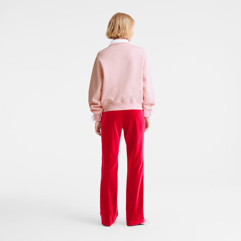 Longchamp Trousers Velvet Bukse Dame Rosa | NOYX7691