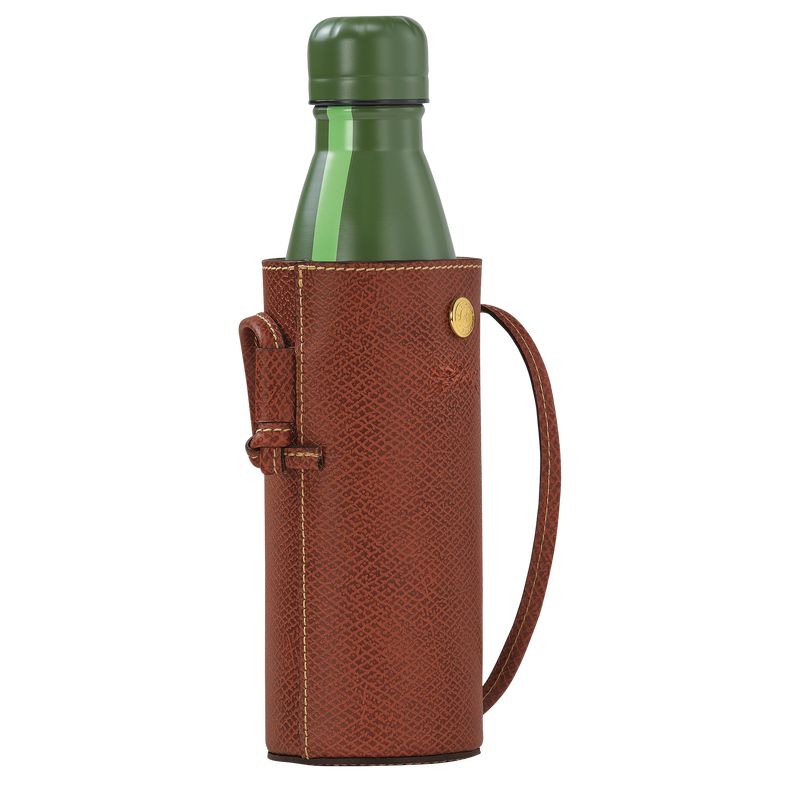 Longchamp Épure Bottle holder Leather Pouches Dame Brune | NOWN8423