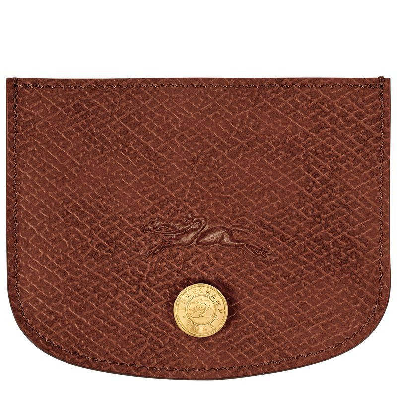 Longchamp Épure Leather Kortholder Dame Brune | NOIL8521