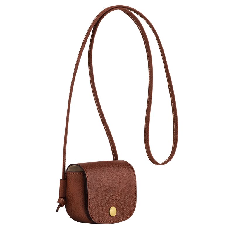 Longchamp Épure with leather lace Leather Myntpung Dame Brune | NOLI8510